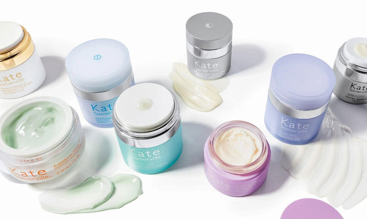 Moisturizers collection featuring natural moisturizers for glowing skin in various jars and textures