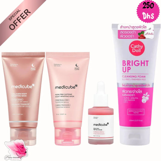 Buy medicube skincare bundle- Medicube Night Care & Cathy Doll Bright Up Set | مجموعة العناية بالبشرة الكورية - offer set - Medicube & Cathy Doll -- United Arab Emirates -- Pinky Cosmetics