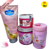 Dewy Radiance Pink Body Care Set - Pink Body & Foot Care Set - Vaseline, Ala Tar, EMY -- United Arab Emirates -- Pinky Cosmetics