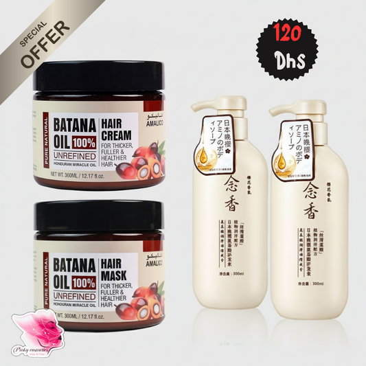 Batana Oil Hair Growth Set - Amalico for Thicker Hair - Pinky Cosmetics