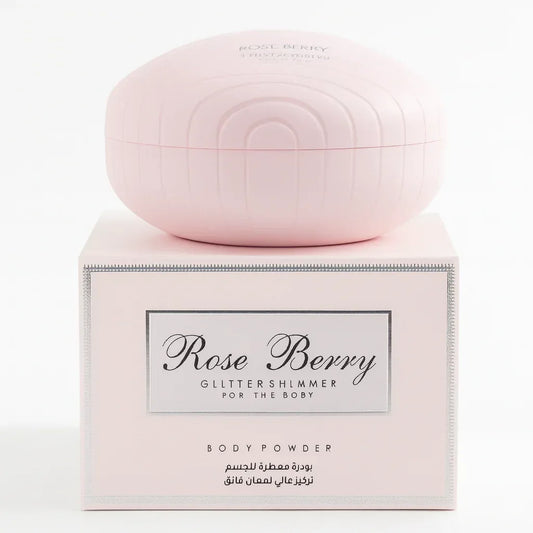 Rose Berry Glitter Shimmer Body Powder - Luminous Shine - Body Powder - Rose Berry -- United Arab Emirates -- Pinky Cosmetics