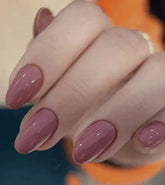 24pcs French Almond Nails - Advanced Autumn Pink Press On Nails for Women, Includes Jelly Glue and Nail File for Daily and Festival Use - - Pinky Cosmetics -- United Arab Emirates -- Pinky Cosmetics