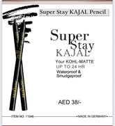 TOUCH FACTOR Waterproof Smoothening Eye Kajal Penci (Black), Matte - - Pinky Cosmetics -- United Arab Emirates -- Pinky Cosmetics