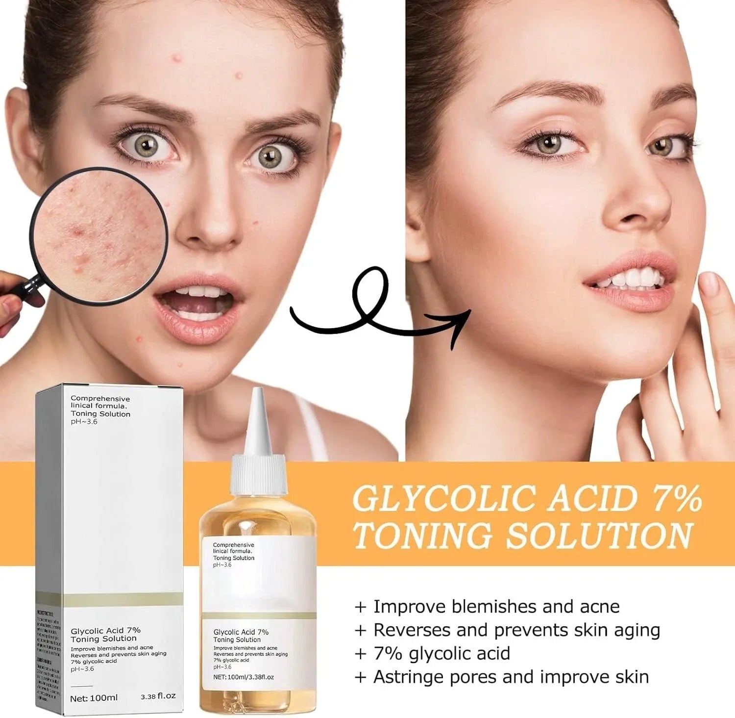 The Ordinary Glycolic Acid Toner - 7% Exfoliating Solution The Ordinary Face Toner  Pinky Cosmetics