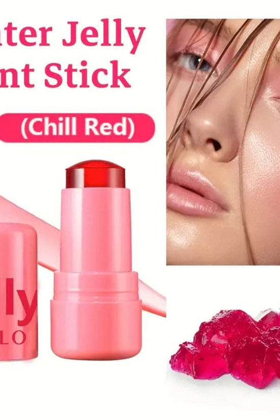 Water Jelly Tint Stick from the 4 piece jelly tint collection in Chill Red for a natural lip glow and hydration.