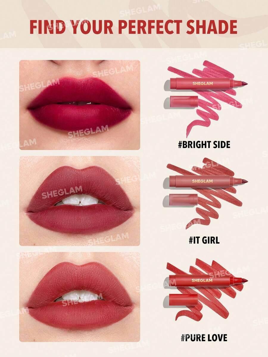 SHEGLAM Love Stained Lip Tint Marker - Matte Red Pen - Lip Products - SHEGLAM -- United Arab Emirates -- Pinky Cosmetics