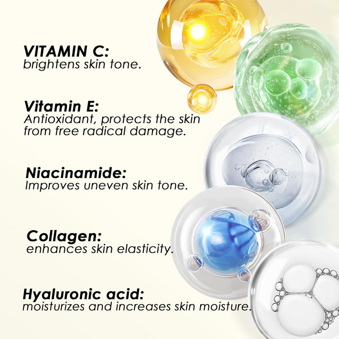 Almoes Serum 20% Vitamin C, Alpha Arbutin, Polyglutamic Acid 1 Fl Oz - Pinky Cosmetics