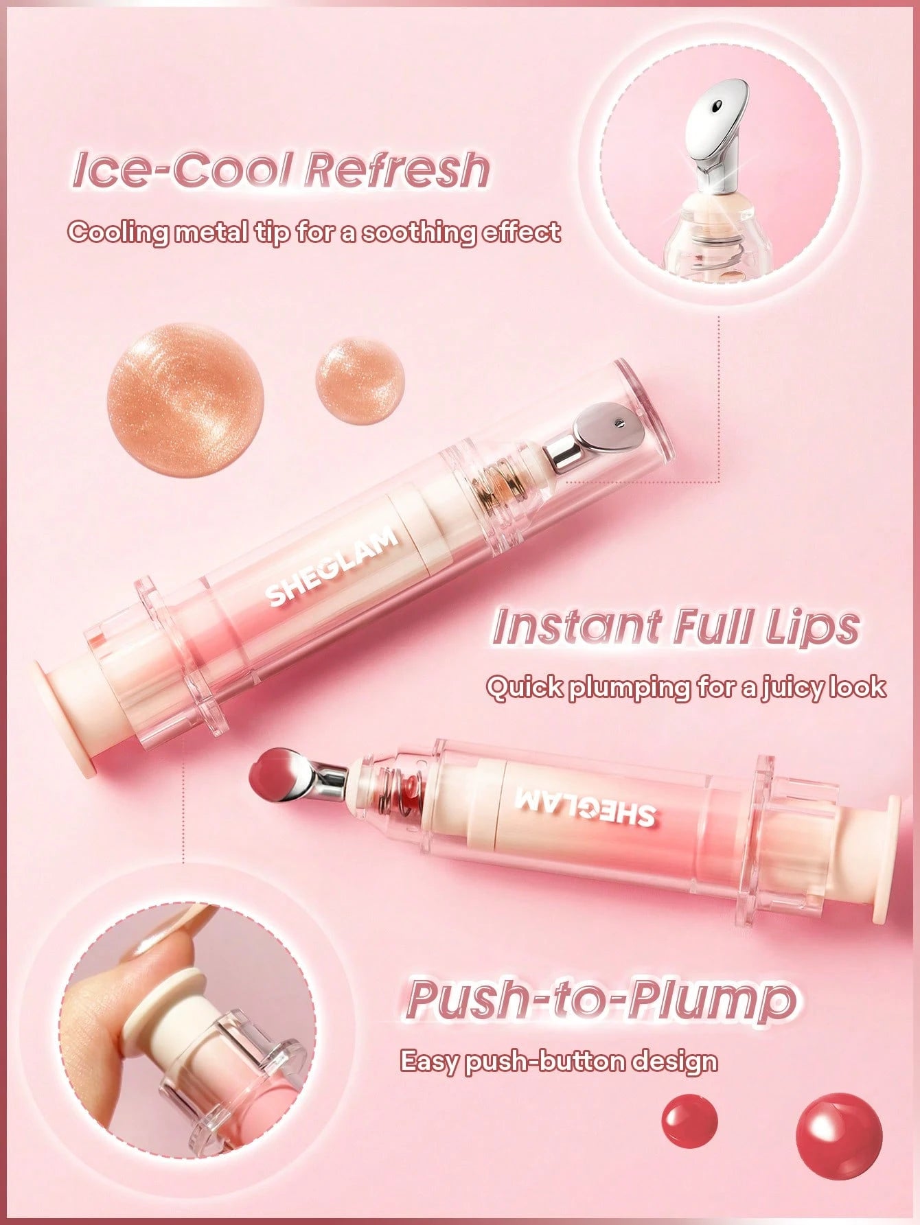 SHEGLAM Push to Plump Booster Shine Plumping Lip Gloss