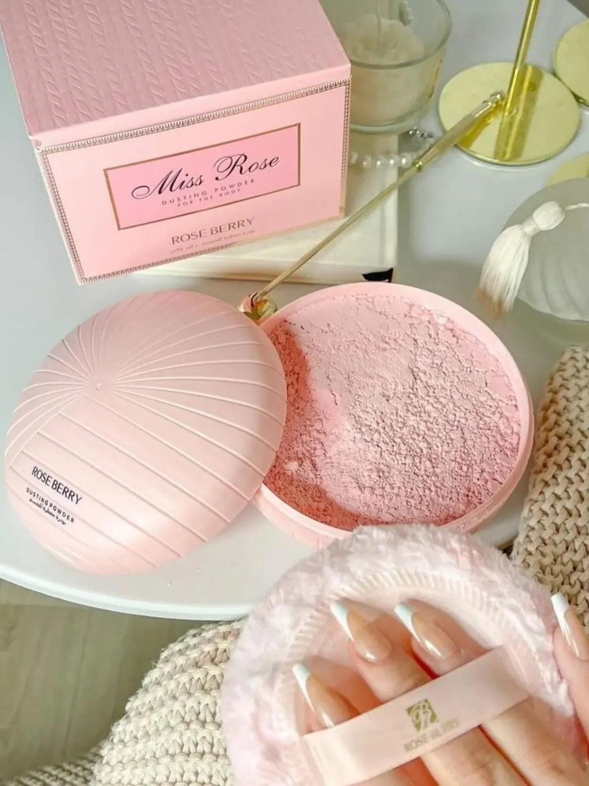 Rose Berry Miss Rose Body Powder - Miss Dior Scent Rose Berry Body Powder  Pinky Cosmetics