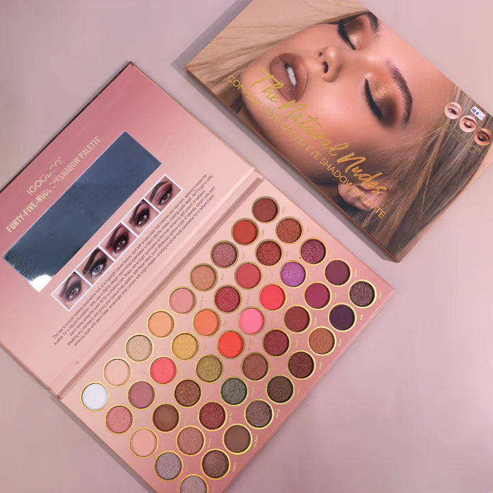 The Natural Nudes Eyeshadow Palette - 45 color - Pinky Cosmetics