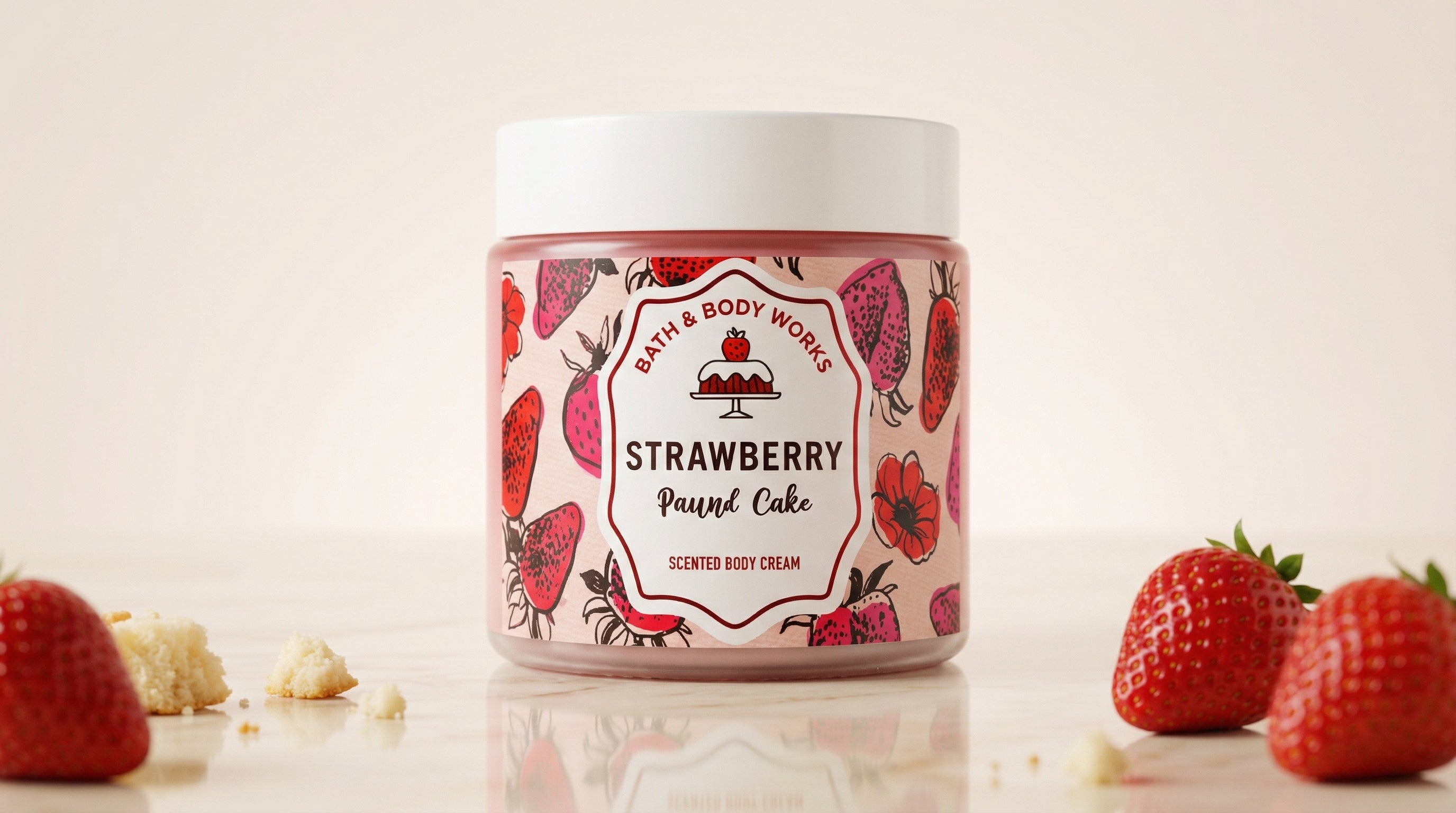 Strawberry Pound Cake Body Cream - Bath & Body Works Bath & Body Works Body Cream  Pinky Cosmetics