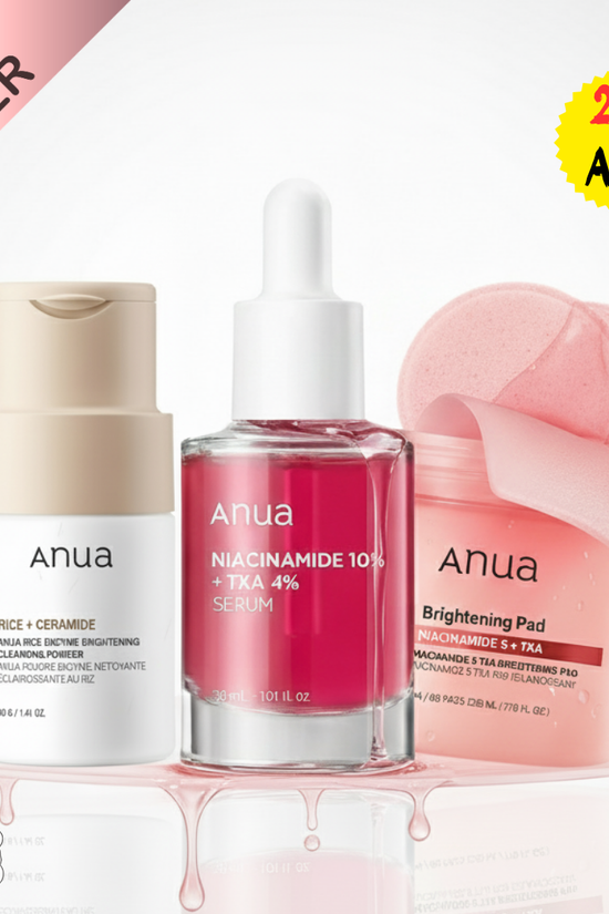 Anua Brightening Set - Niacinamide & Rice Formula Anua Skincare Set  Pinky Cosmetics