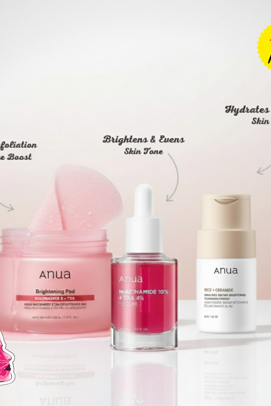 Anua Brightening Set - Niacinamide & Rice Formula Anua Skincare Set  Pinky Cosmetics