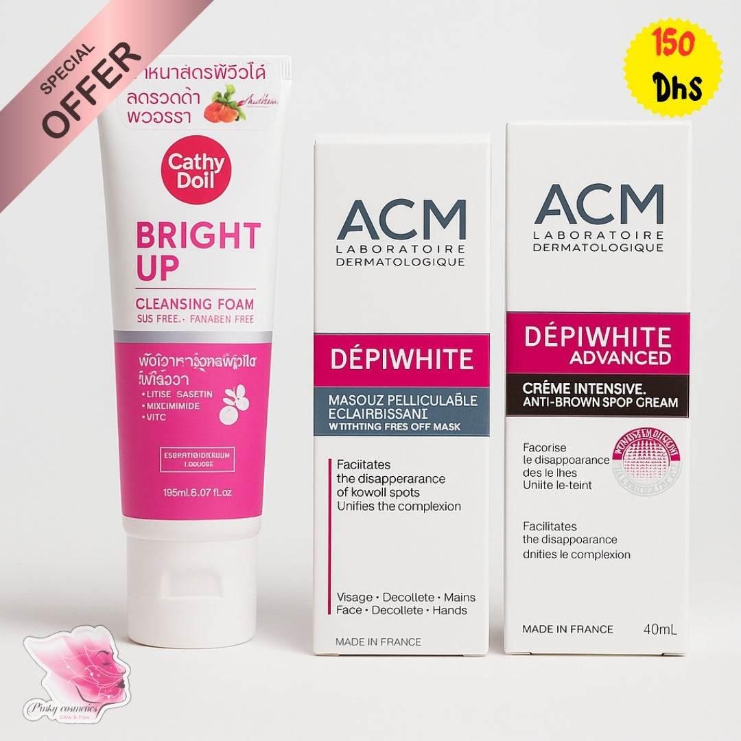 Facial Brightening Set – Cathy Doll & ACM Dépiwhite - Facial Brightening & Spot Treatment Set - Cathy Doll + ACM Laboratoire Dermatologique -- United Arab Emirates -- Pinky Cosmetics