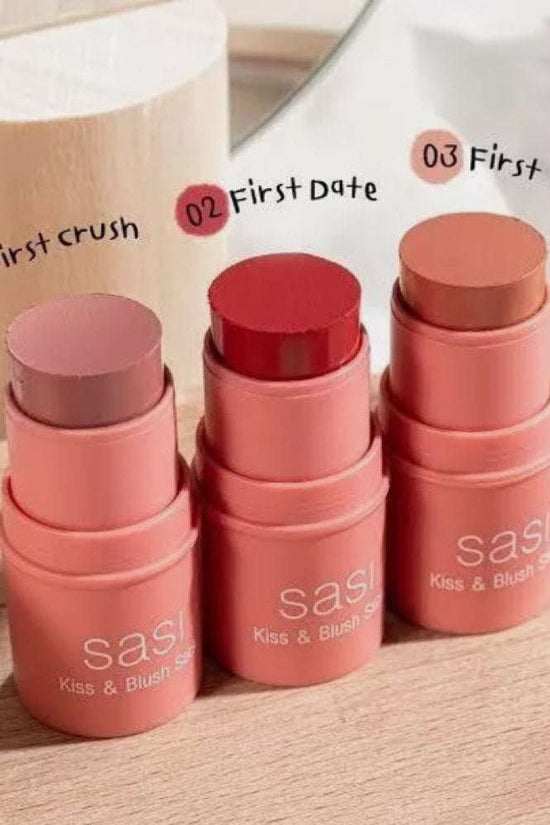 Sasi Kiss & Blush Stick 04 First Love, creamy formula for natural blush and lip color, available at Pinky Cosmetics