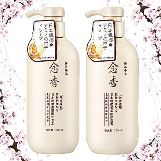 Sakura Japanese Hair Growth Shampoo & Conditioner Set - Pinky Cosmetics