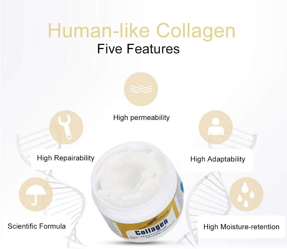 Collagen Cream, 80g Hydrating Firming Anti-aging Face Cream Smooth Fine Lines Brightens Face Skin Care Cream Suitable for All Skin Types - Pinky Cosmetics
