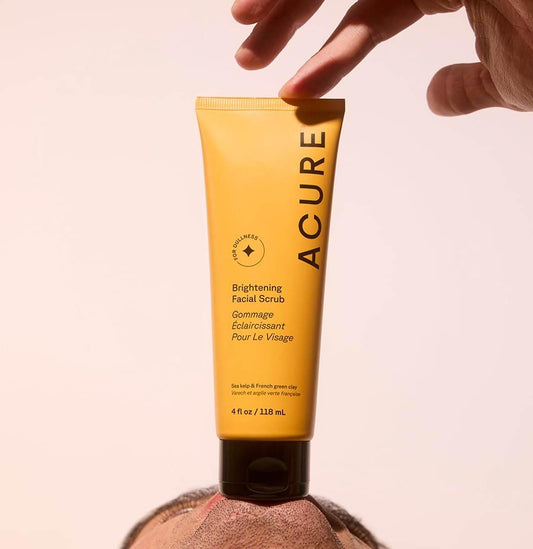 Acure Brightening Facial Scrub, Paraben Free, Vegan, 4 Fluid Ounce - - Pinky Cosmetics -- United Arab Emirates -- Pinky Cosmetics