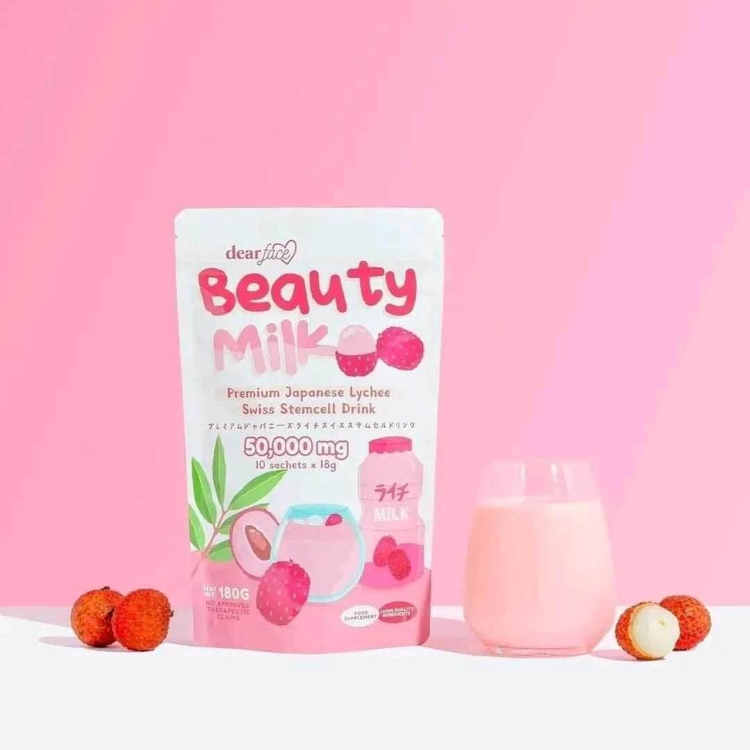 Dear Face Beauty Milk Premium Japanese Lychee Swiss Stemcell Drink - - Pinky Cosmetics -- United Arab Emirates -- Pinky Cosmetics