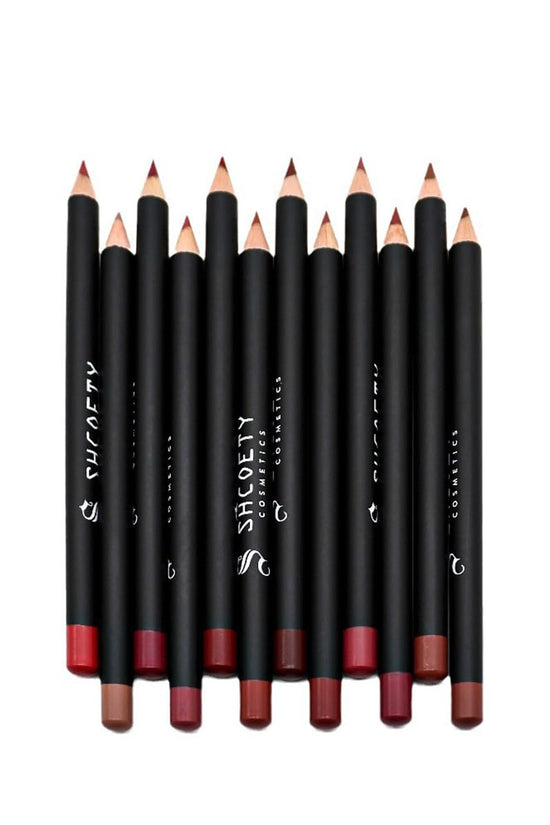 SHCOETY 12-Piece Matte Lip Liner Pencil Set - Pinky Cosmetics