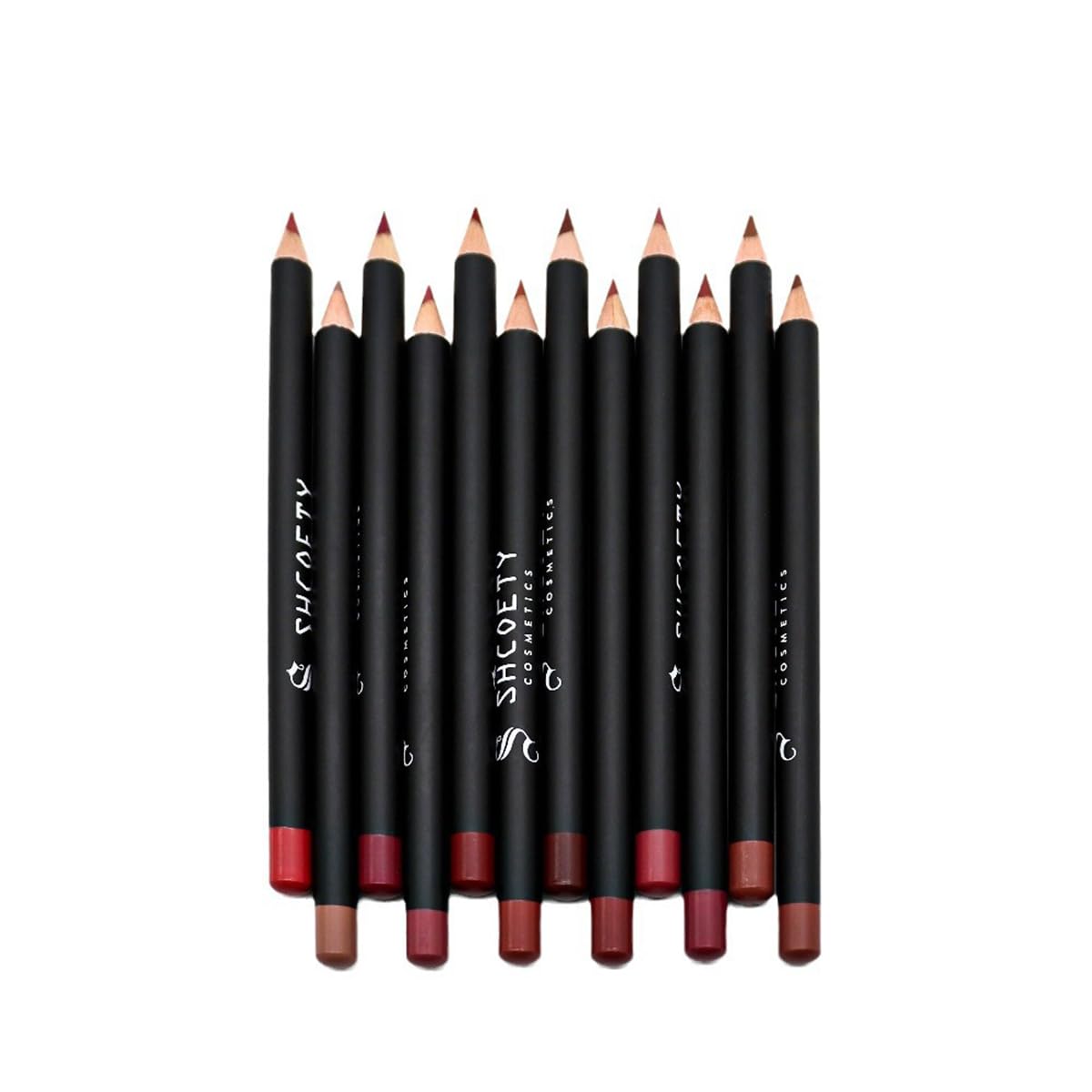 SHCOETY 12-Piece Matte Lip Liner Pencil Set - Pinky Cosmetics