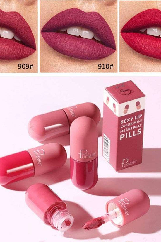 Collection of mini capsule matte lipsticks in 10 vibrant colors, perfect to buy mini lipstick online UAE.