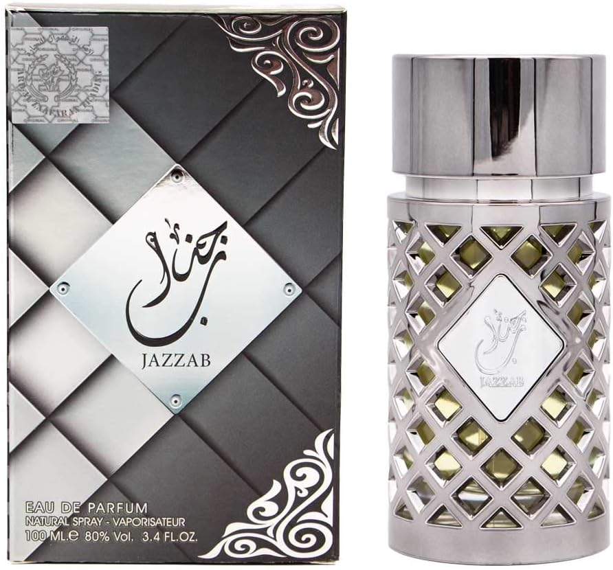 Jazzab Silver Perfume 100ml Unisex Perfume Spray Fresh Arabic Eau de Parfum Fragrance Citrus Woody - Pinky Cosmetics