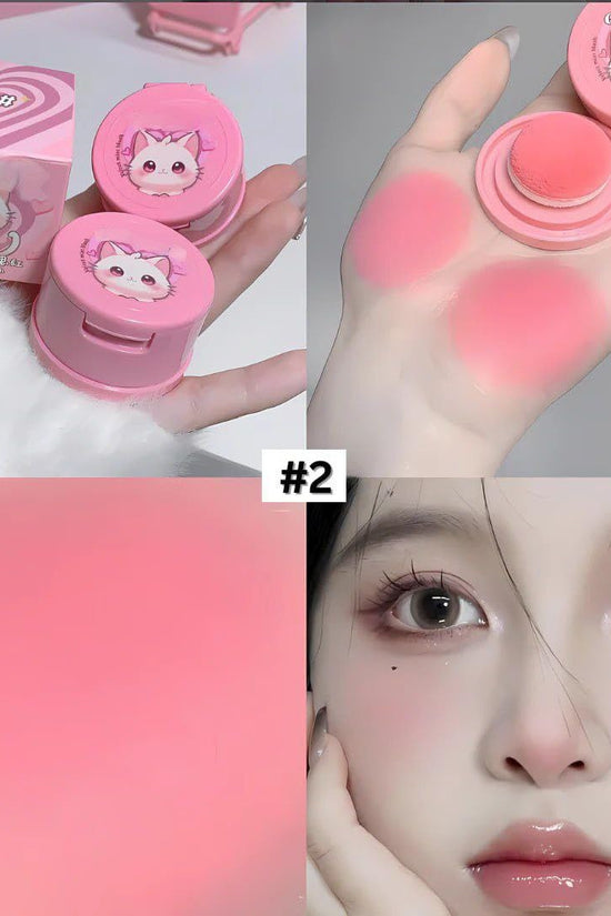 Pinky Cosmetics blusher pack featuring a mini pink blush cream with a mirror and sponge, perfect for a natural glow