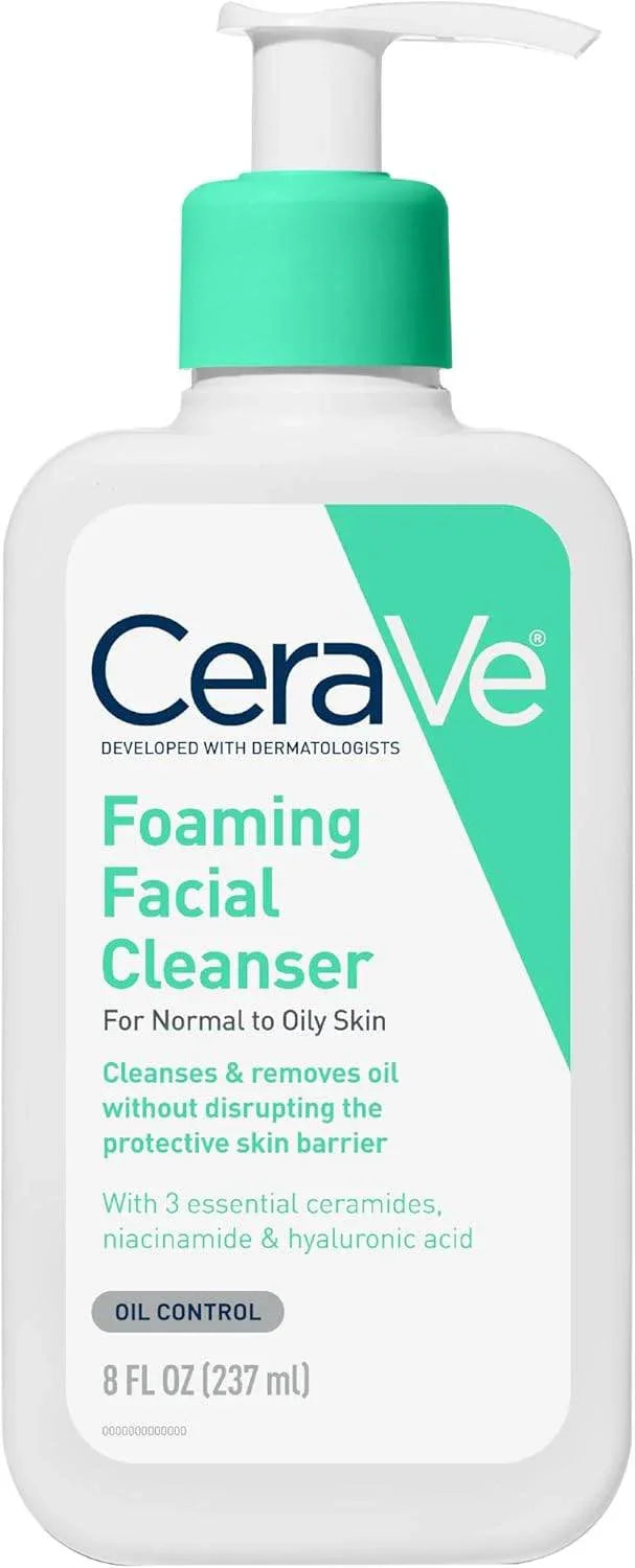 CeraVe Foaming Facial Cleanser Normal Oily Skin 355ml - - Pinky Cosmetics -- United Arab Emirates -- Pinky Cosmetics