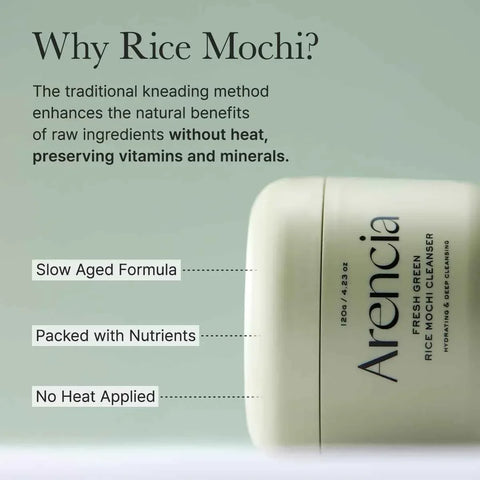 Arencia Fresh Green Rice Mochi Cleanser - Hydrating & Deep Pore Care - Face Cleanser - Arencia -- United Arab Emirates -- Pinky Cosmetics