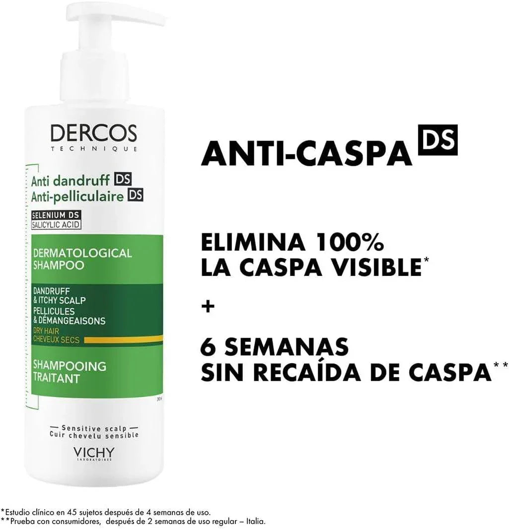 Vichy Dercos Anti-Dandruff Shampoo for Dry Hair 390 ml - - Pinky Cosmetics -- United Arab Emirates -- Pinky Cosmetics