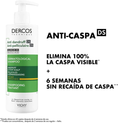 Vichy Dercos Anti-Dandruff Shampoo for Dry Hair 390 ml - - Pinky Cosmetics -- United Arab Emirates -- Pinky Cosmetics