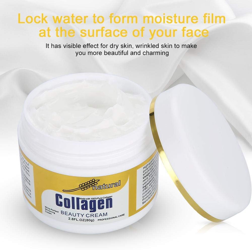 Collagen Cream, 80g Hydrating Firming Anti-aging Face Cream Smooth Fine Lines Brightens Face Skin Care Cream Suitable for All Skin Types - Pinky Cosmetics