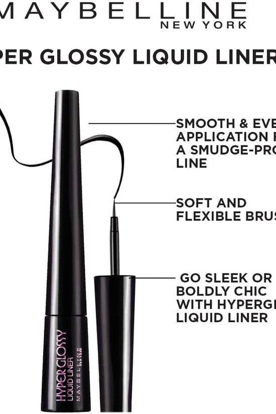 Maybelline Hyper Glossy Liquid Liner - With FREE GIFT (Pair of Multicolor Bangles) - Pinky Cosmetics