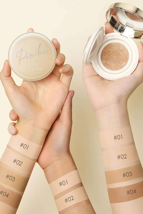FOCALLURE Poreless BB Cushion Foundation – Full Coverage & Matte Finish