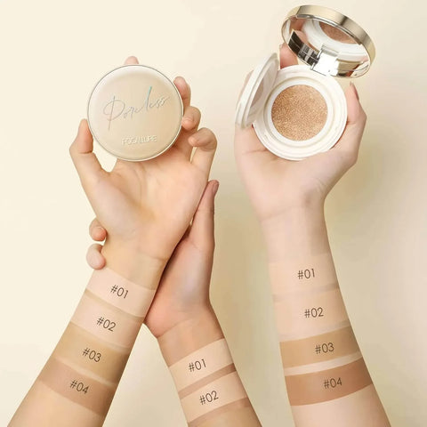 FOCALLURE Poreless BB Cushion Foundation – Full Coverage & Matte Finish - - Pinky Cosmetics -- United Arab Emirates -- Pinky Cosmetics