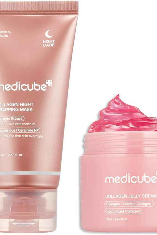Medicube Collagen Night Care Bundle - 4-Piece Set Medicube Skincare Set  Pinky Cosmetics