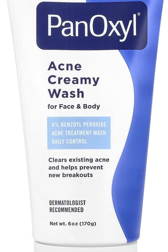 PanOxyl - 4 acne cream wash 4% Benzoyl Peroxide 6 Oz - Pinky Cosmetics