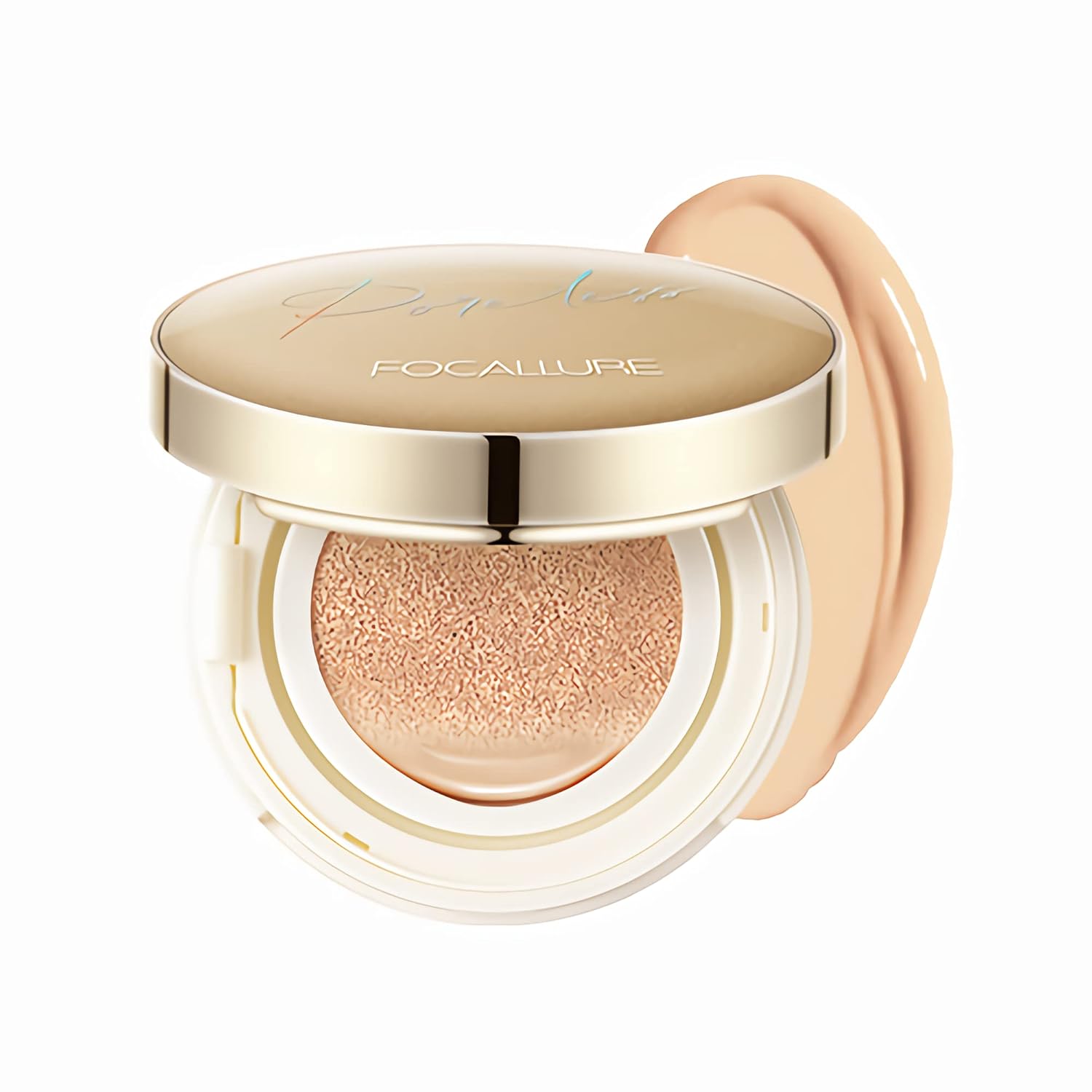 FOCALLURE Poreless BB Cushion Foundation – Full Coverage & Matte Finish - Pinky Cosmetics
