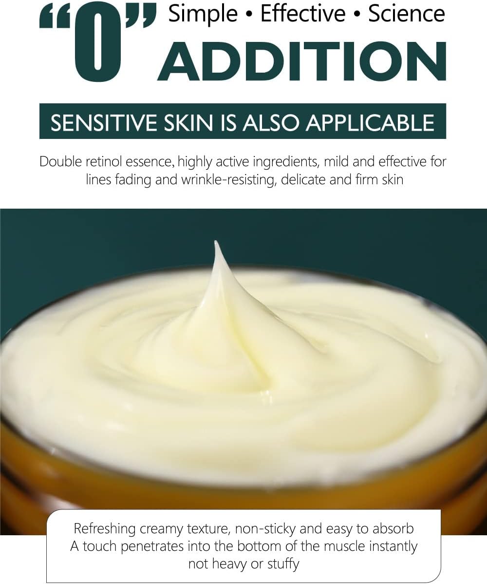 Hydrating anti-aging skin cream 30g featuring retinol essence for firming and moisturizing benefits, suitable for sensitive skin.
