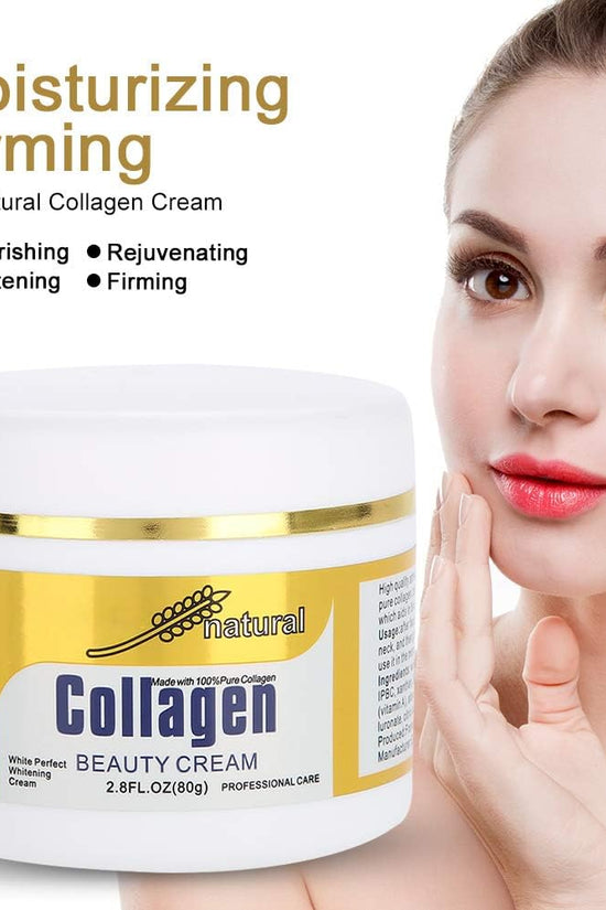 Collagen Cream, 80g Hydrating Firming Anti-aging Face Cream Smooth Fine Lines Brightens Face Skin Care Cream Suitable for All Skin Types - Pinky Cosmetics