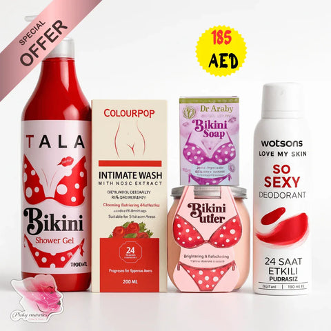 Bikini Care Essential Set - 5 Products - offer set - Multi-Brand Collection (TALA, COLOURPOP, Dr Araby, Watsons) -- United Arab Emirates -- Pinky Cosmetics