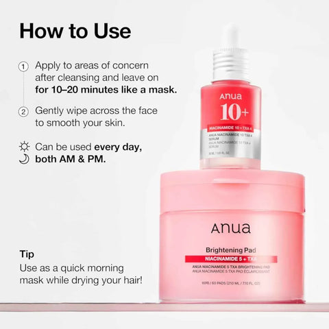 Anua Brightening Pad - Niacinamide 5% TXA Glow Booster - Exfoliating Pads - Anua -- United Arab Emirates -- Pinky Cosmetics