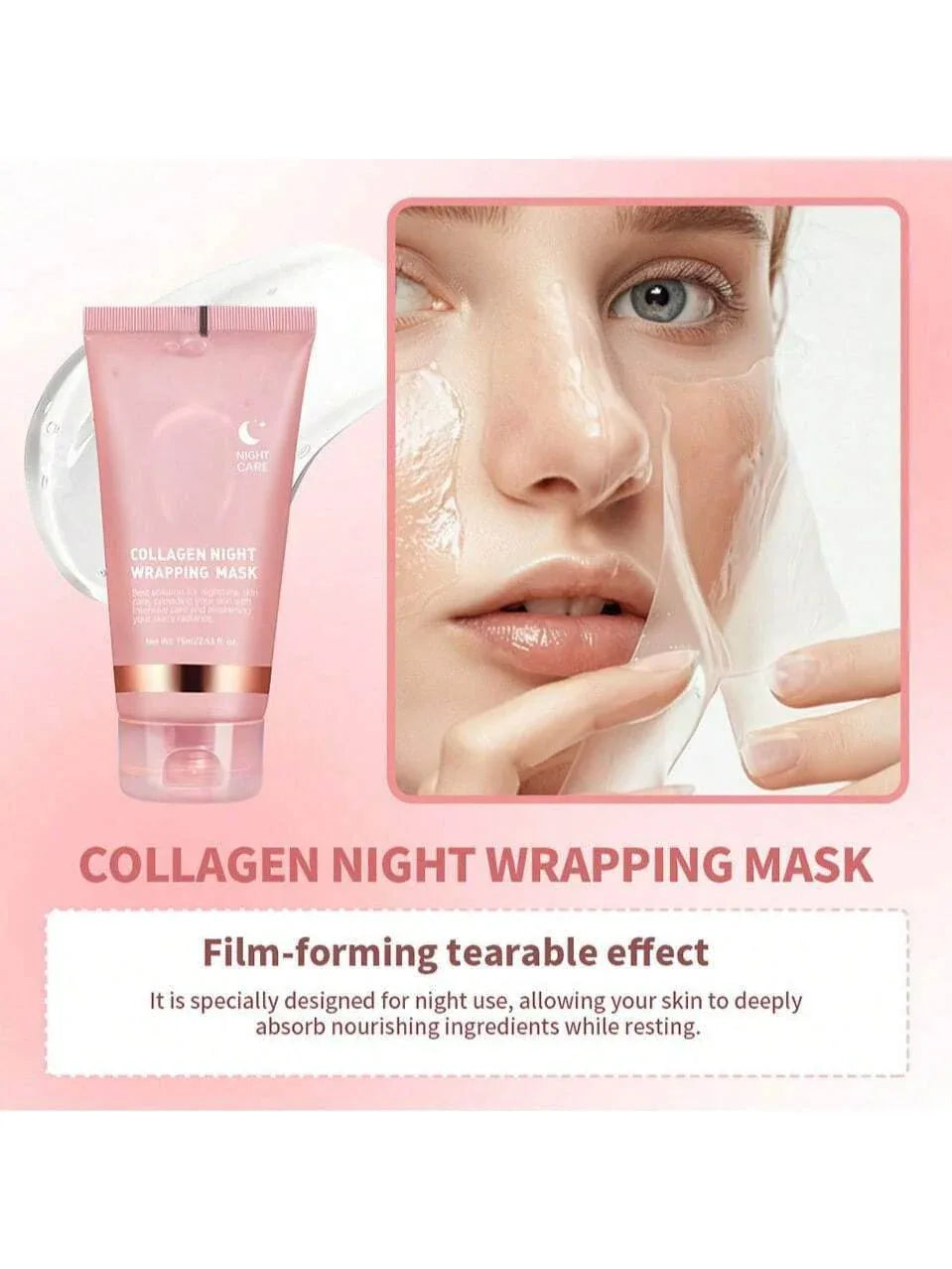 Face Mask Night In Collagen Night Wrapping Mask – Hydrate & Firm Overnight – Pinky Cosmetics