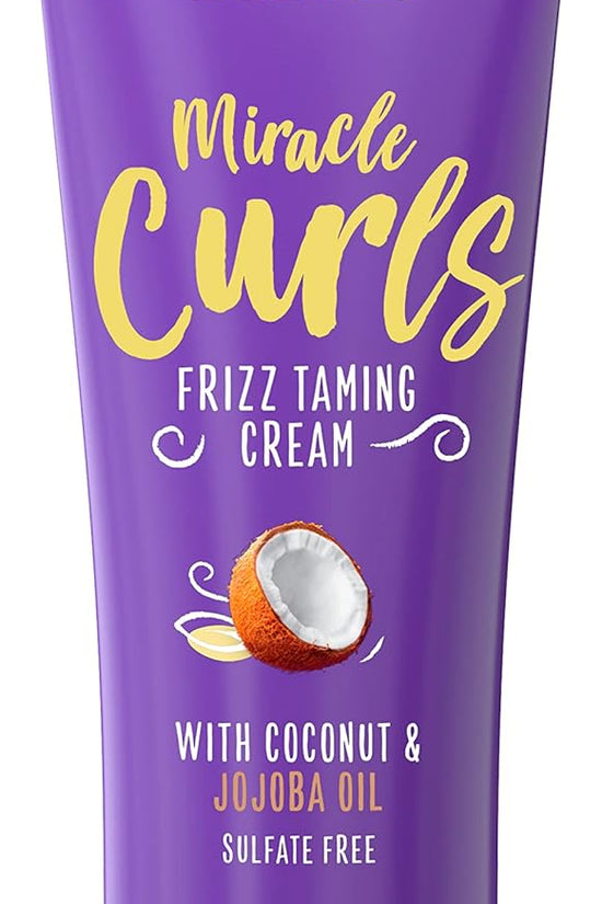 Aussie Miracle Curls Frizz Taming Cream with Coconut & Australian Jojoba Oil, 193g - Sulfate Free + Control Frizz +Smooth + Define - Pinky Cosmetics