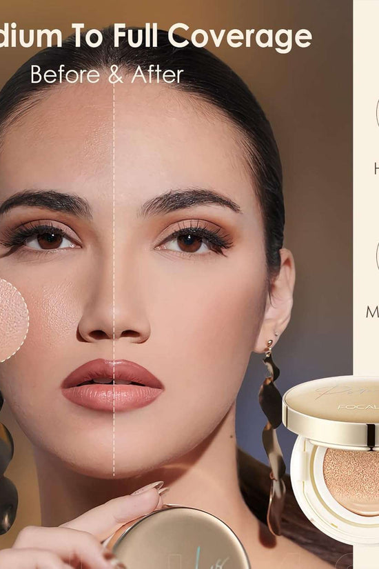 FOCALLURE Poreless BB Cushion Foundation – Full Coverage & Matte Finish