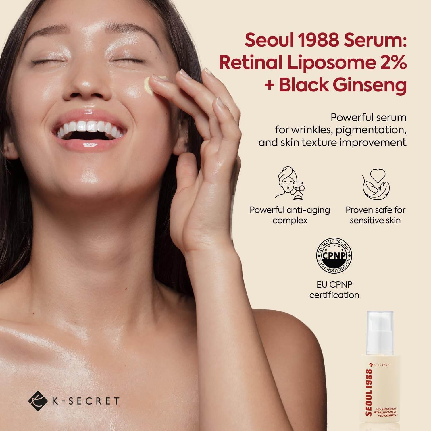 Seoul 1988 Retinal Serum – 2% Retinal Liposome + Black Ginseng - Retinal Serum - K-SECRET -- United Arab Emirates -- Pinky Cosmetics