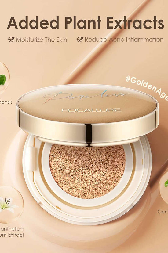 FOCALLURE Poreless BB Cushion Foundation – Full Coverage & Matte Finish