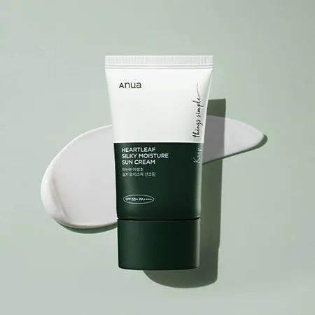 Anua Heartleaf Silky Moisture Sun Cream SPF50+ - SPF Moisturizing Sunscreen - Anua -- United Arab Emirates -- Pinky Cosmetics