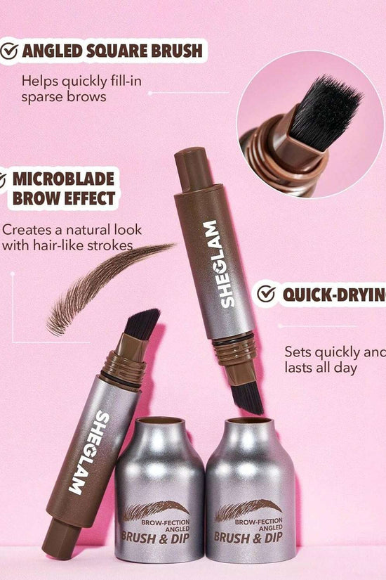 SHEGLAM SHE GLAM Brow-Fection Angled Brush & Dip- Espresso Hair-Like Strokes Liquid Eyebrow Gel Pen Easy To Color Long Lasting Quick Drying Natural Shaping Outlining Filling Eyebrow Makeup,1.2 ml